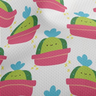 Cute Smiling Cactus Athletic Mesh Flat Back