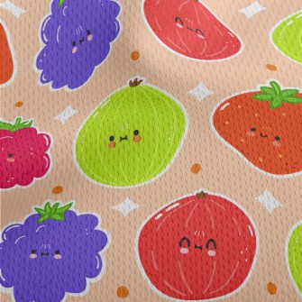 Fun And Cute Fruits Athletic Mesh Flat Back