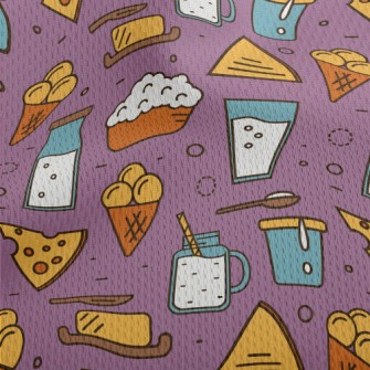 Cartoon Dairy Products Athletic Mesh Flat Back