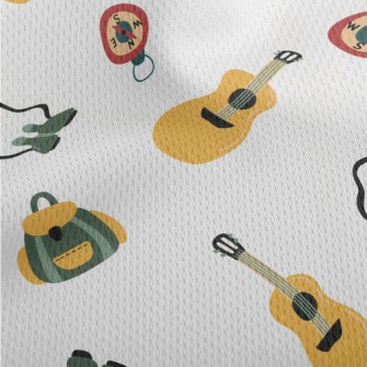 Hand Drawn Camping Equipment Athletic Mesh Flat Back