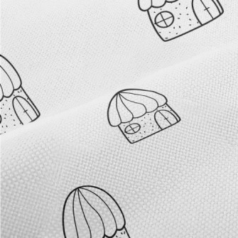 Hand Drawn Fairy Tale Houses Performance Linen