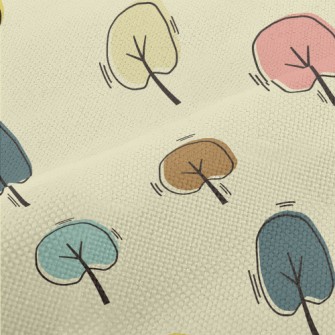 Hand Drawn Colorful Tree Performance Linen