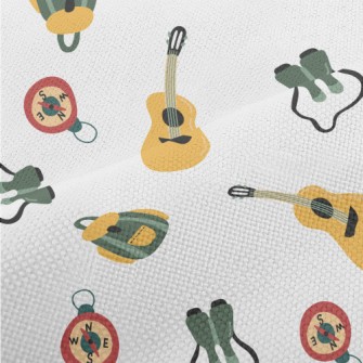 Hand Drawn Camping Equipment Performance Linen