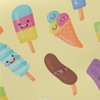 Happy Cartoon Popsicle Twill