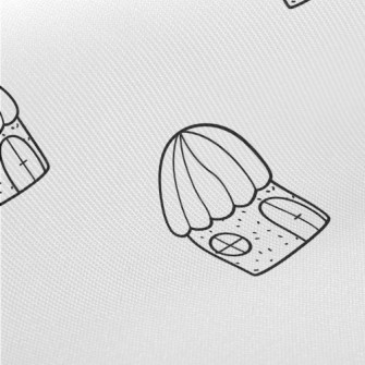 Hand Drawn Fairy Tale Houses Twill