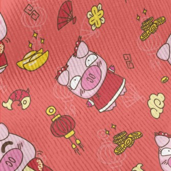 Happy New Year Piggy Standard Corduroy