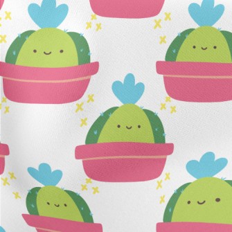 Cute Smiling Cactus Stretch Ponte