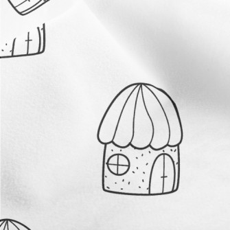 Hand Drawn Fairy Tale Houses Micro Fleece