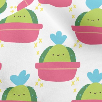Cute Smiling Cactus Micro Fleece