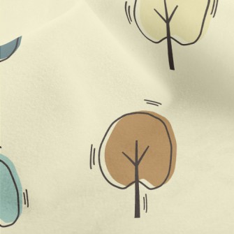 Hand Drawn Colorful Tree Micro Fleece