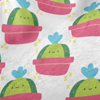 Cute Smiling Cactus Minky