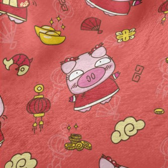 Happy New Year Piggy Minky
