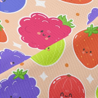 Fun And Cute Fruits Piqué