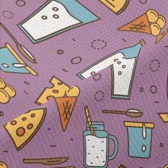 Cartoon Dairy Products Piqué