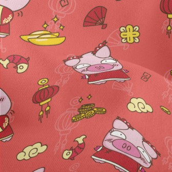 Happy New Year Piggy Lightweight Performance Linen