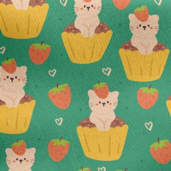 Cat Cup Cake Jersey Backed Fleece