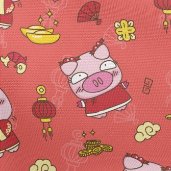 Happy New Year Piggy Pongee
