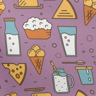 Cartoon Dairy Products Pongee