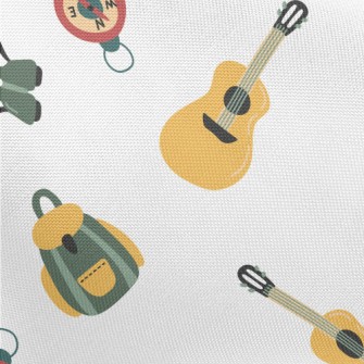 Hand Drawn Camping Equipment Pongee