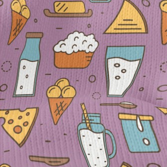 Cartoon Dairy Products Stretch Jersey