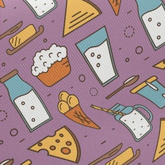 Cartoon Dairy Products Midweight Cotton Poplin