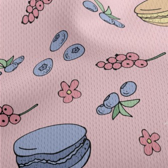 Macarons With Blueberries Athletic Mesh Flat Back