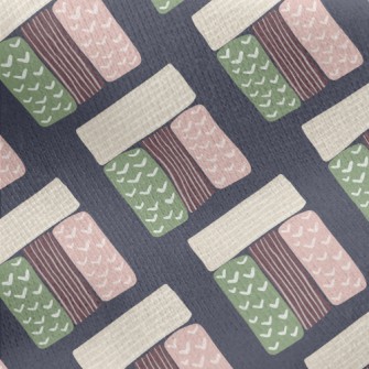 Hand Drawn Floral Pattern Jersey Backed Fleece