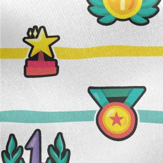 Cartoon Sports Trophy Jersey Backed Fleece