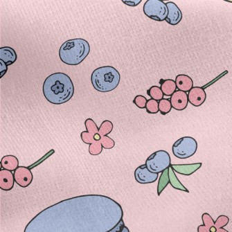 Macarons With Blueberries Jersey Backed Fleece