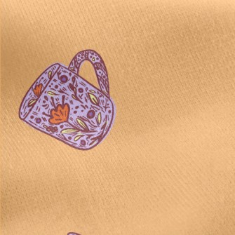 Flower Pattern Mug Jersey Backed Fleece