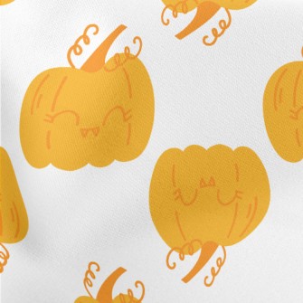 Cute Smiling Pumpkin Lightweight Cotton Poplin