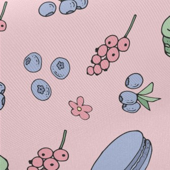 Macarons With Blueberries Midweight Cotton Poplin