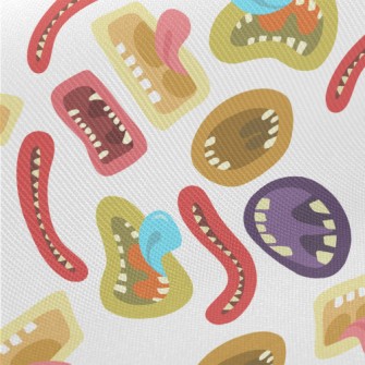 Colorful Monster Mouth Midweight Cotton Poplin