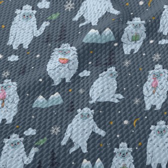 Cute Snow Monster In The Mount Birdseye Piqué