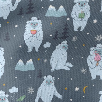 Cute Snow Monster In The Mount Waterproof Canvas