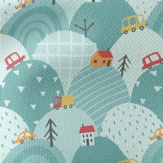 Geometric Hills Waterproof Canvas