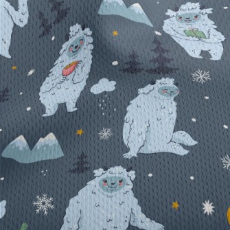 Cute Snow Monster In The Mount Athletic Mesh Flat Back