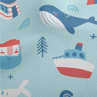 Ship Whale Captain Athletic Mesh Flat Back