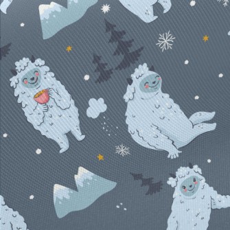 Cute Snow Monster In The Mount Twill