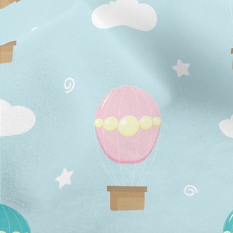 Pearl Decorated Hot Air Balloo Micro Fleece