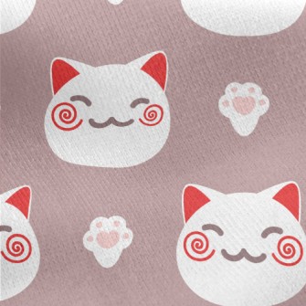 Full Of Luck Cat Jersey Backed Fleece