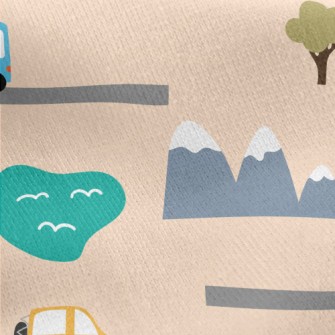 Happy Travel Car Jersey Backed Fleece