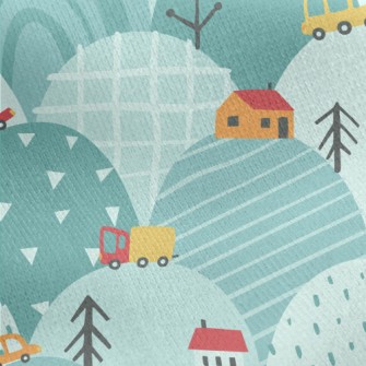 Geometric Hills Jersey Backed Fleece