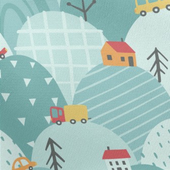 Geometric Hills Pongee
