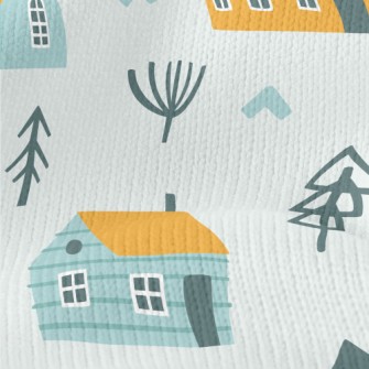 Lovely Forest Cottage Stretch Jersey