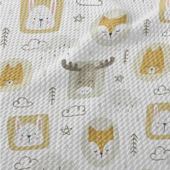 Cute Forest Animals Birdseye Piqué
