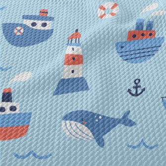 Lighthouse Whale Birdseye Piqué