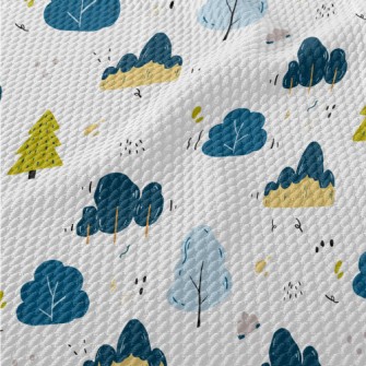 Forest Small Trees Birdseye Piqué