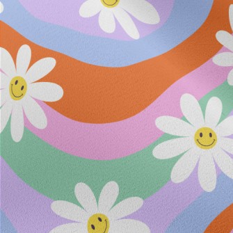 Colorful Smiling Flowers Chiffon