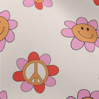 Peace Smiley Flowers Chiffon